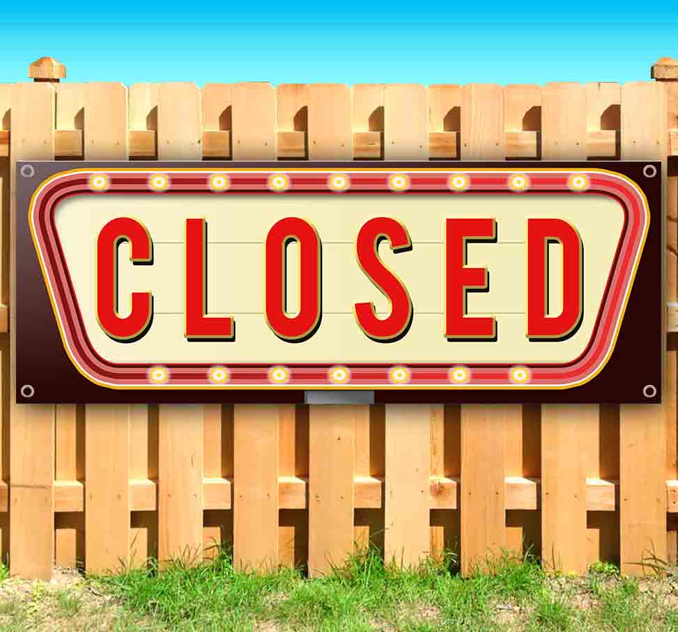 Window Closed Banner Closed vintage Customizable 13 oz Banner Heavy-Duty Vinyl Single-Sided ...