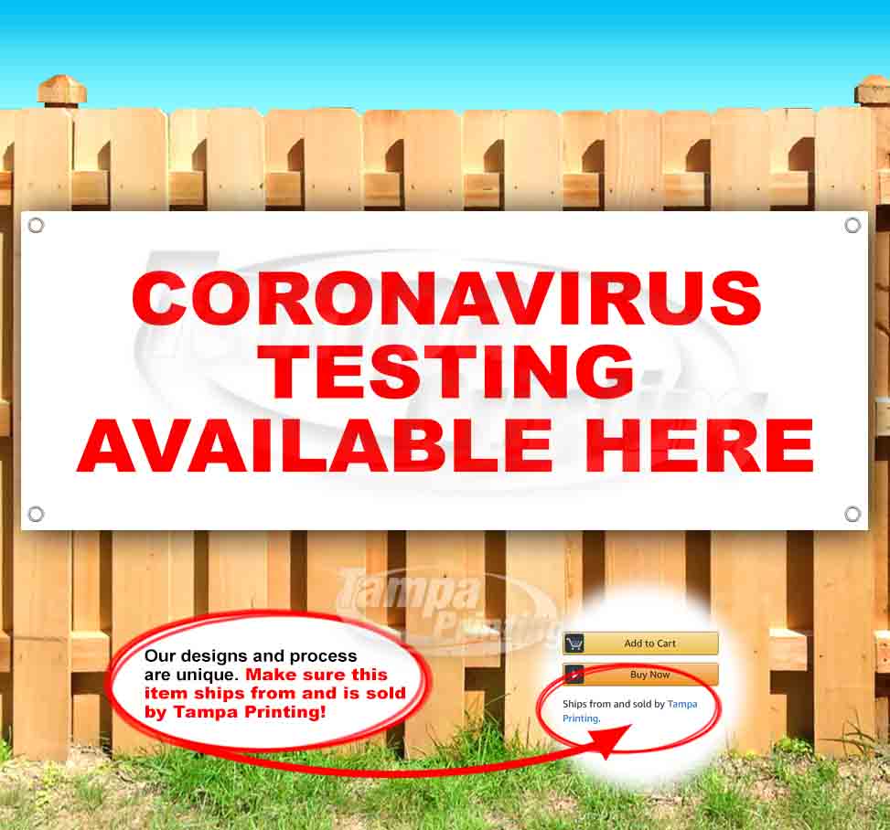 Virus Testing Available Here 13 oz Vinyl Banner With Metal Grommets ...