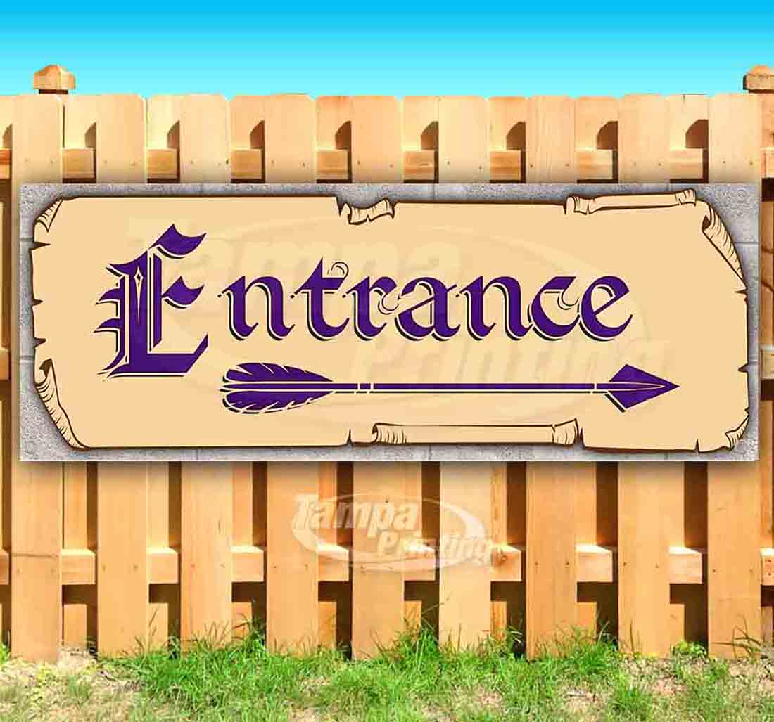 Entrance Arrow 13 oz Vinyl Banner With Metal Grommets - Walmart.com